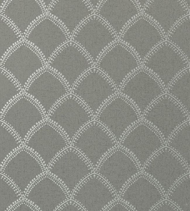Burmese Wallpaper - Metallic Silver on Charcoal - AT7910 - Anna French