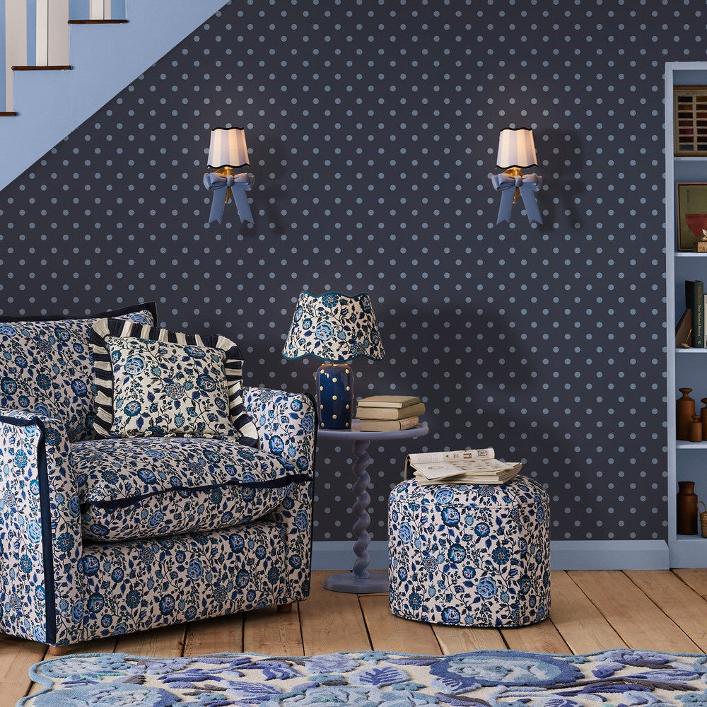 Button Spot Wallpaper - Navy - 125523 - Cath Kidston