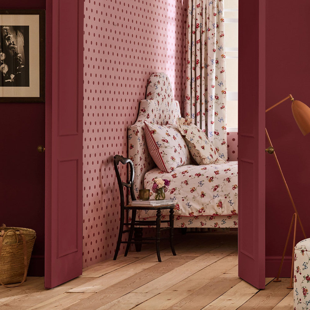 Button Spot Wallpaper - Pink & Red - 125521 - Cath Kidston