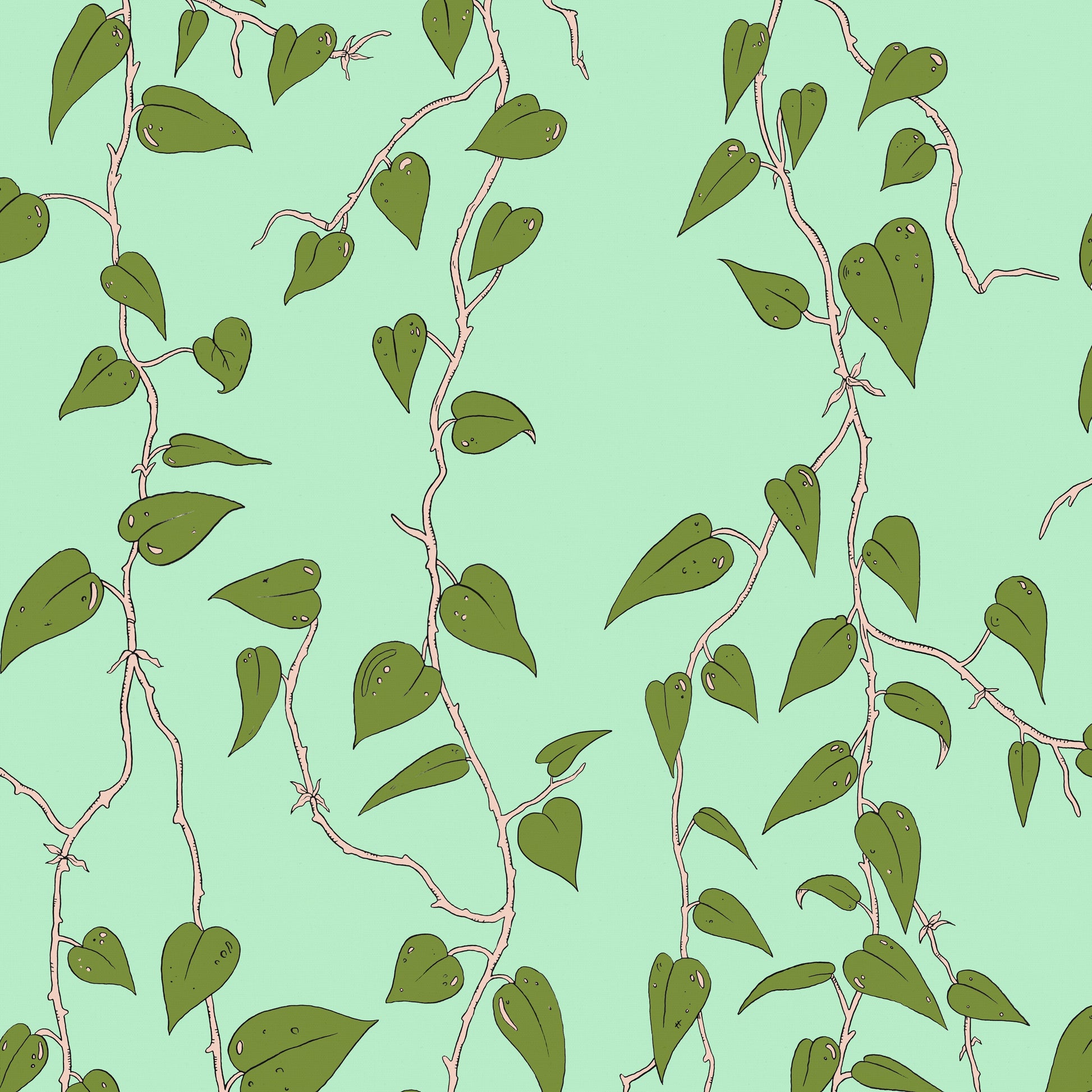 Cascada Wallpaper - Teal - Wear The Walls