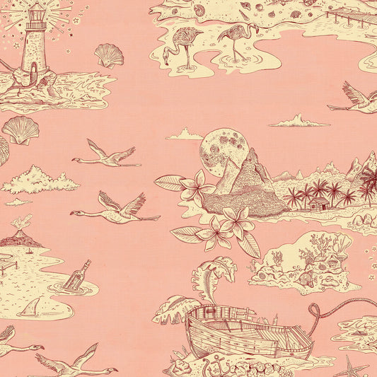 Castaway Wallpaper - Pink - Wear The Walls