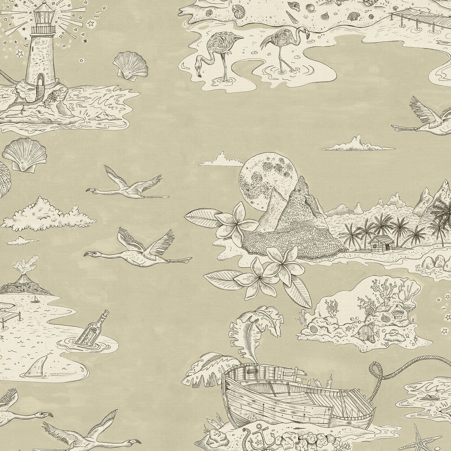 Castaway Wallpaper - Gray - Wear The Walls