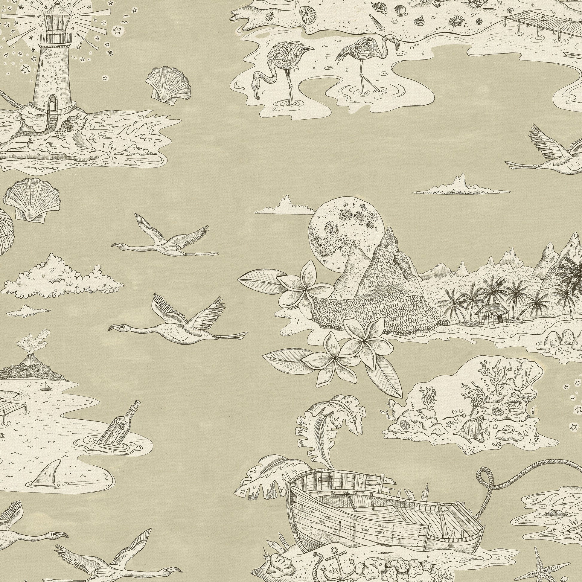 Castaway Wallpaper - Gray - Wear The Walls
