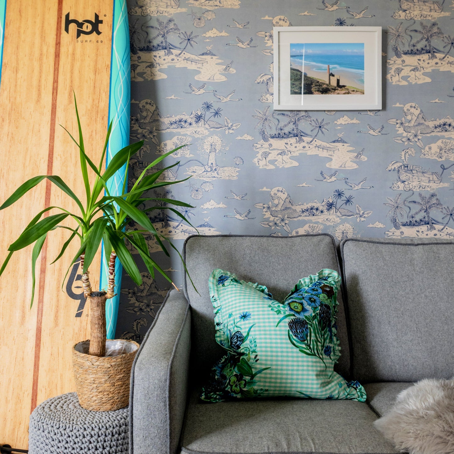Castaway Wallpaper - Blue - Wear The Walls