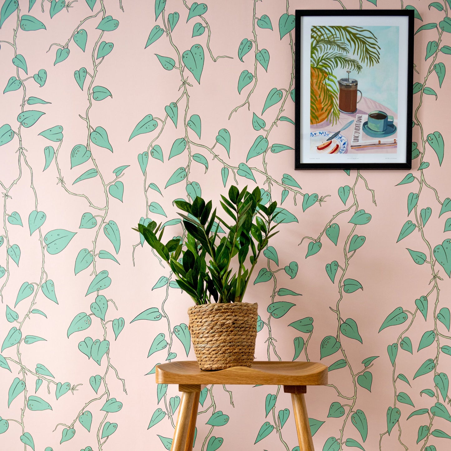 Cascada Wallpaper - Pink - Wear The Walls