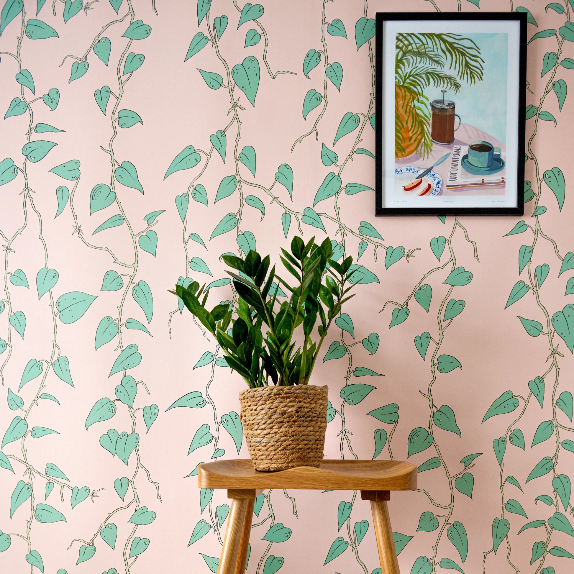 Cascada Wallpaper - Pink - Wear The Walls