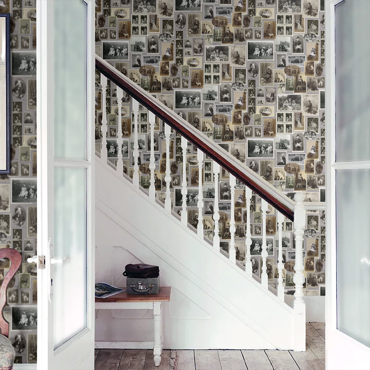 Jollyboy & Friends Wallpaper - Grey - The Graduate Collection