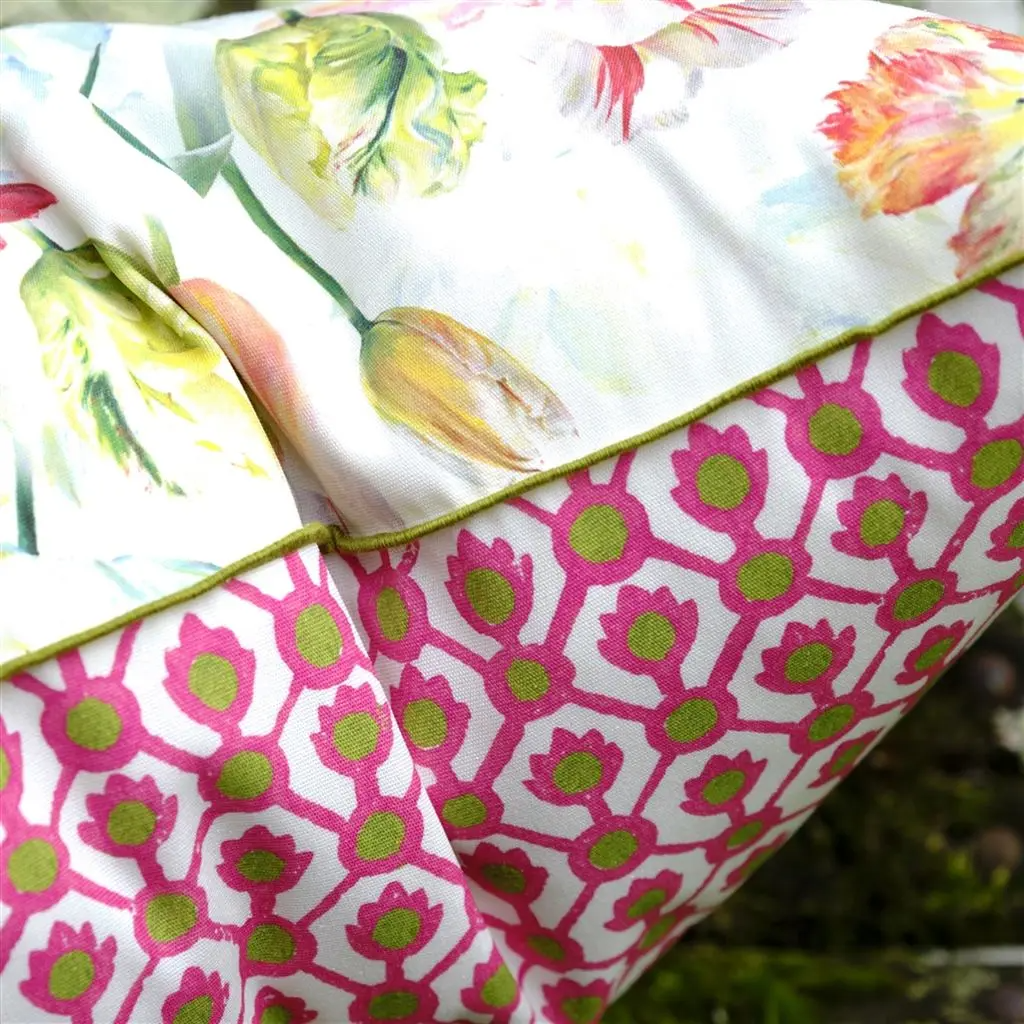 Outdoor Tulip Garden Azalea Cushion - Designers Guild