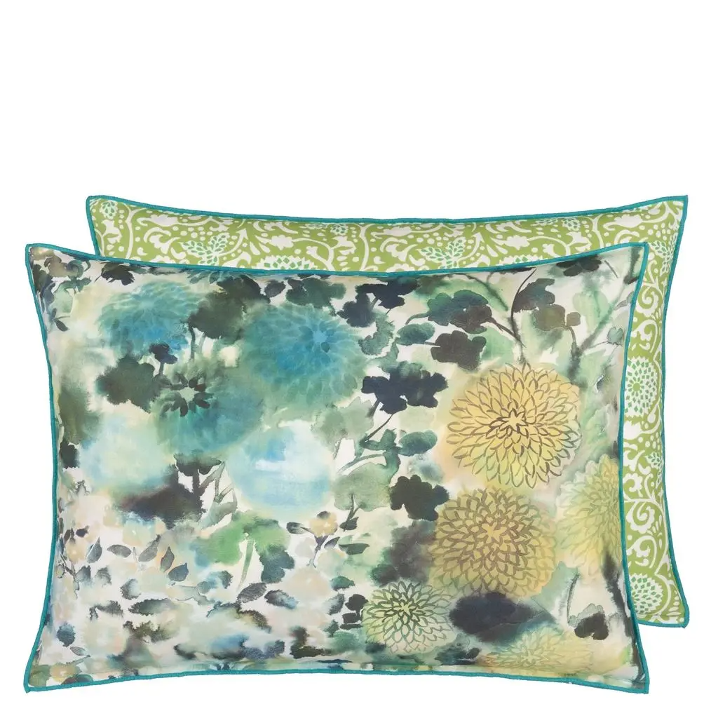 Outdoor Japonaiserie Azure Cushion - Designers Guild