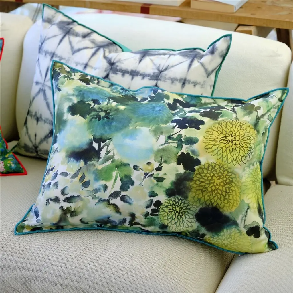 Outdoor Japonaiserie Azure Cushion - Designers Guild