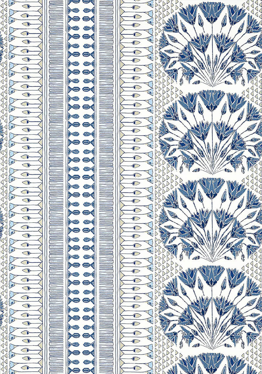 Cairo Wallpaper - Blue and White - AT9624 - Anna French