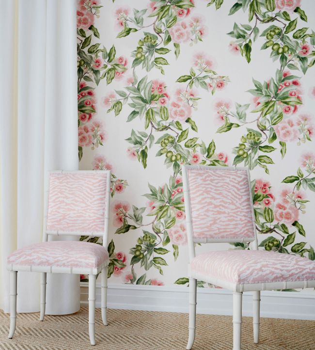 Camellia Garden Wallpaper - Coral - AT24550 - Anna French