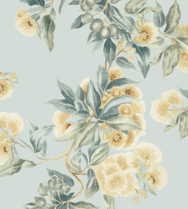 Camellia Garden Wallpaper - Soft Gold - AT24552 - Anna French