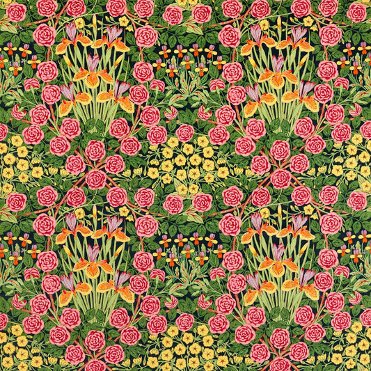 Campanula Velvet Fabric - Sunburst/Ebony - 227223 - Morris & Co