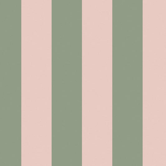 Canopy Stripe Wallpaper - Green & Pink - 125518 - Cath Kidston