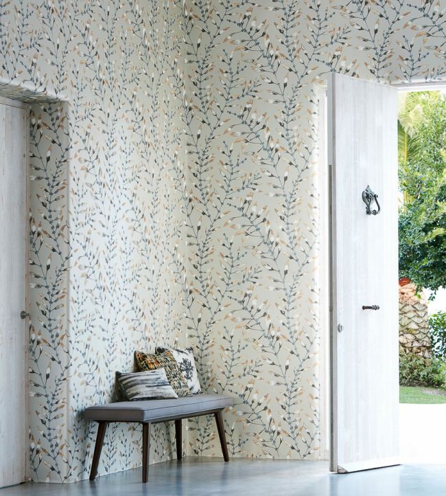 Chaconia Wallpaper - Amber/Slate - HANZ111633 - Harlequin