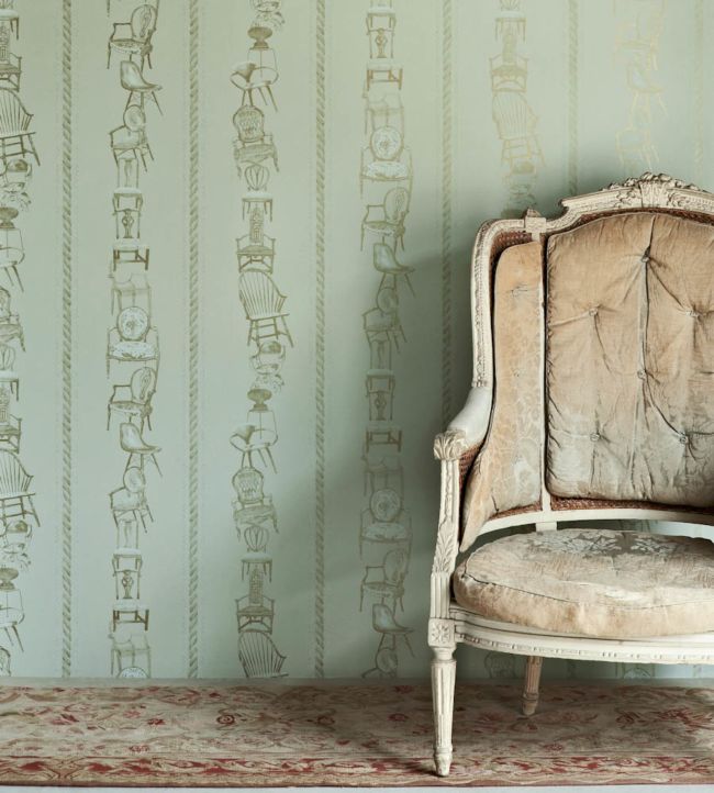 Chairs Wallpaper - Eau de Nil - BG0500-101 - Barneby Gates