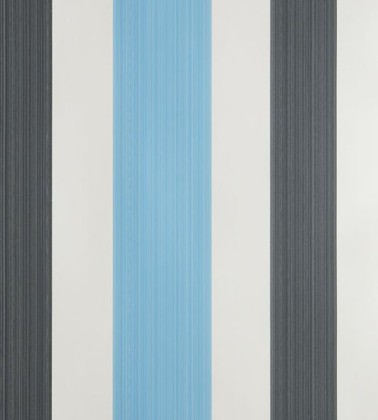 Chromatic Stripe Wallpaper - St Giles Blue - 4205 - Farrow & Ball