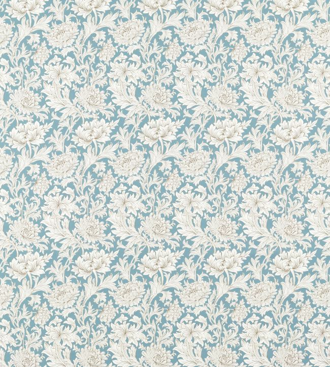 Chrysanthemum Toile Fabric - Slate - 226912 - Morris & Co