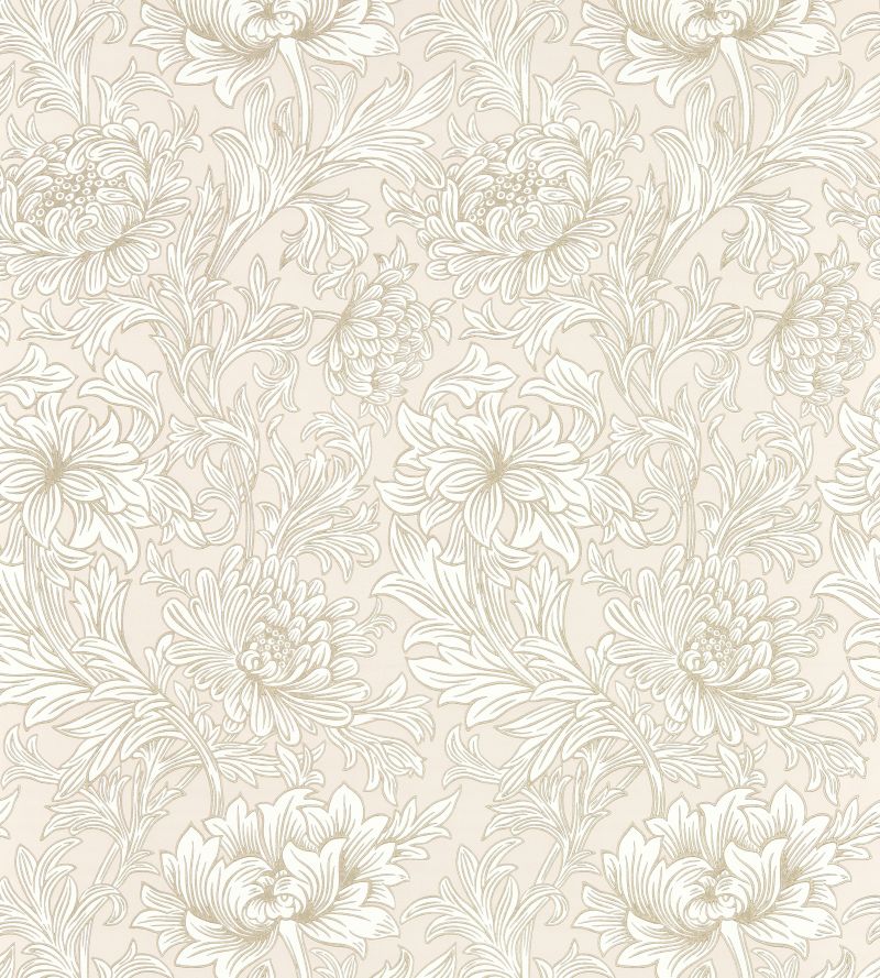 Chrysanthemum Toile Wallpaper - Cochineal Pink - 217070 - Morris & Co