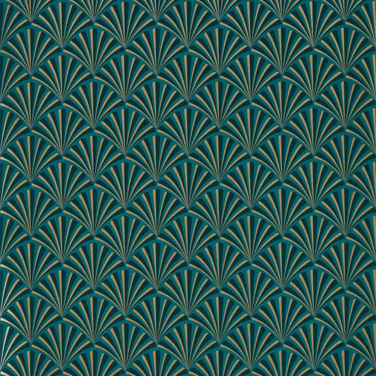 Chrysler Wallpaper - Teal - Clarke & Clarke
