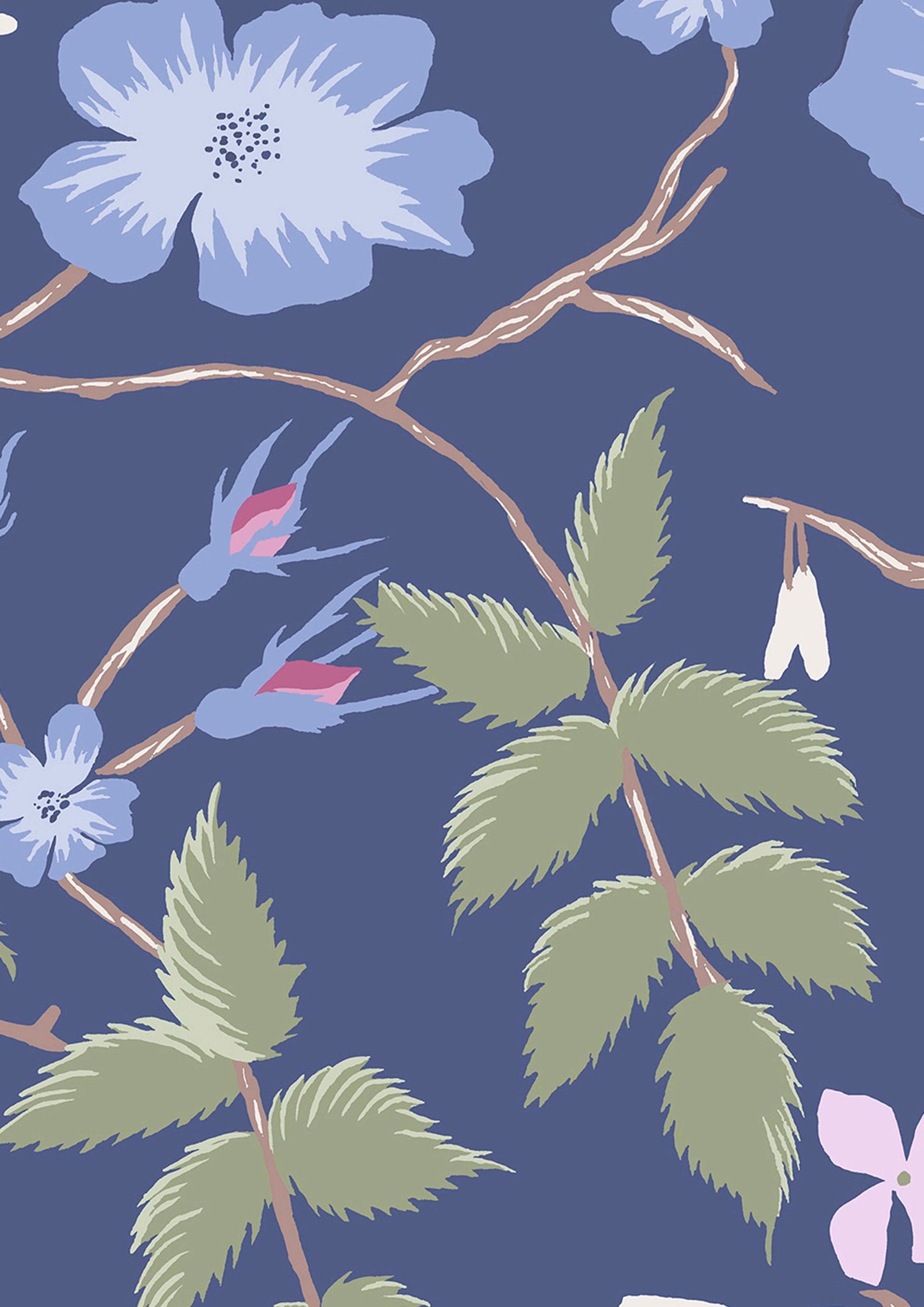 Cinda's Roses Wallpaper - Blue Yonder