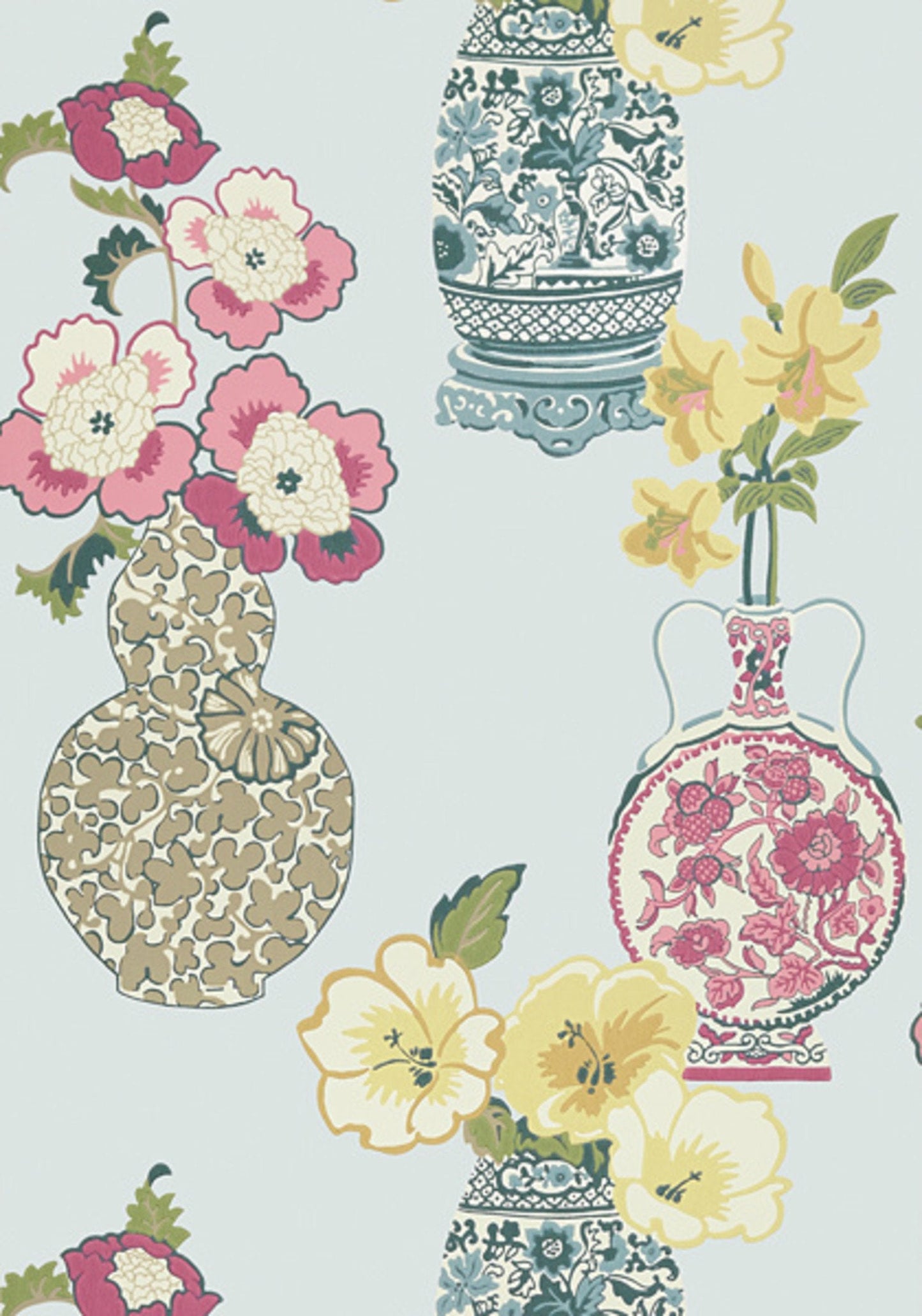 Clarissa Wallpaper - Aqua - AT6109 - Anna French