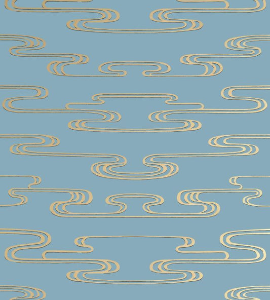 Cloudwater Wallpaper - Metallic Gold on Mineral - AT23156 - Anna French