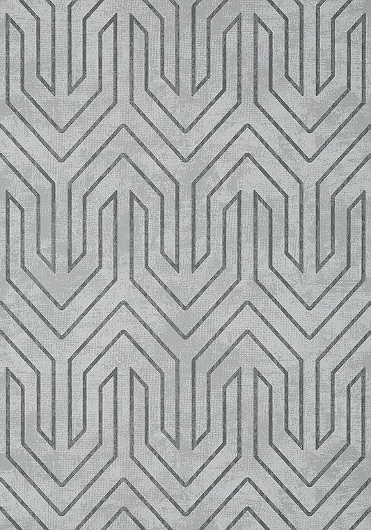 Colburn Chevron Wallpaper - Charcoal - AT9670 - Anna French