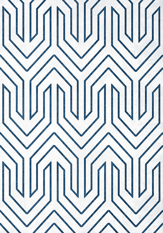 Colburn Chevron Wallpaper - Navy - AT9614 - Anna French