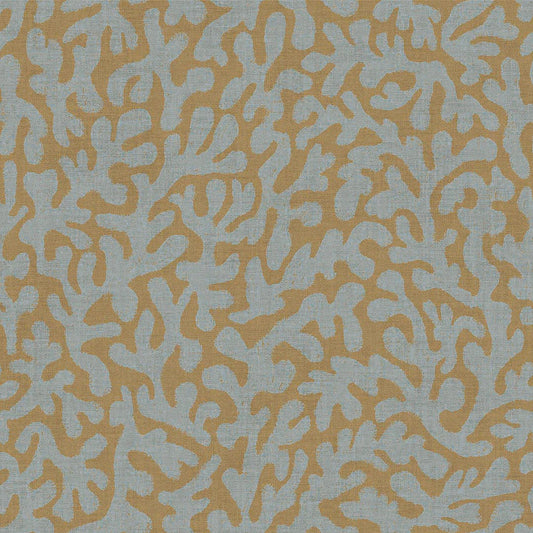Coral Cove Wallpaper - Cornflower Blue & Rich Ochre - Lucie Annabel