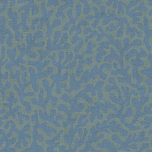 Coral Cove Wallpaper - Cornflower Blue & Rustic Green - Lucie Annabel