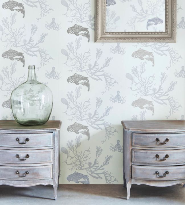 Coral Wallpaper - Pale grey / silver - BG0900-202 - Barneby Gates