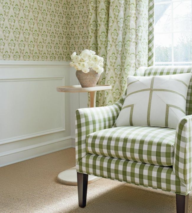 Cornwall Wallpaper - Green and Beige - AT15121 - Anna French