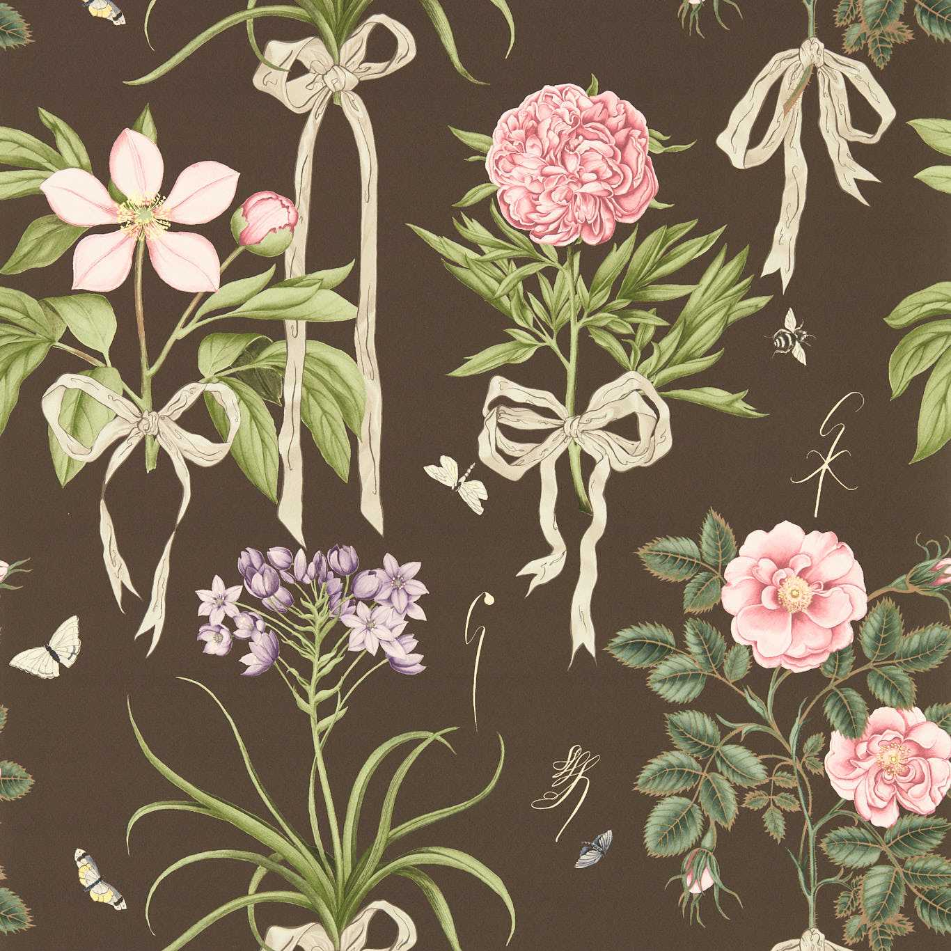 Cupid's Beau Wallpaper - Morel/Mantle - DGDW217313 - Sanderson