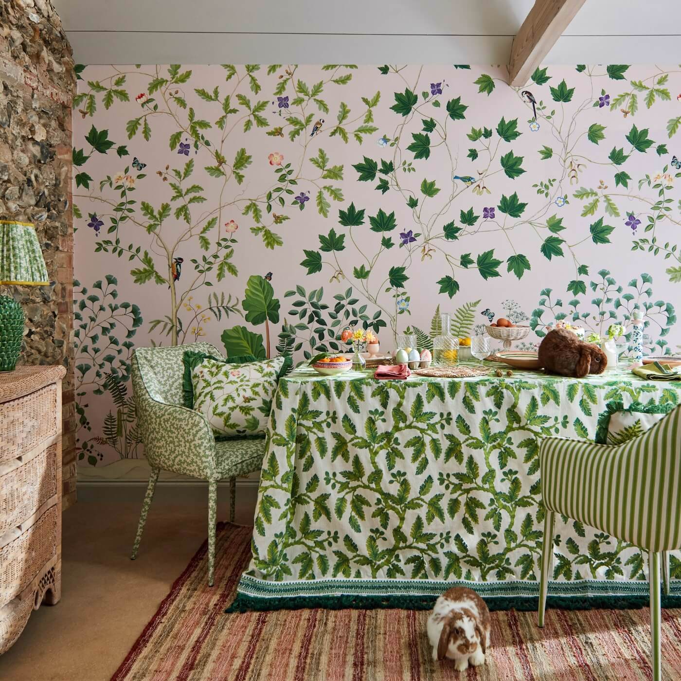 Sycamore And Oak Wild Rose Room Wallpaper