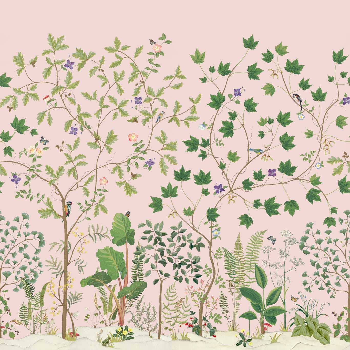 Sycamore And Oak Wild Rose Wallpaper