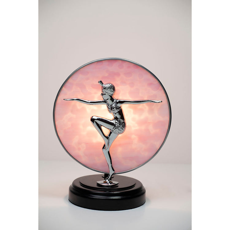 Dakota Chrome Statuette with Pink Mottle Shade