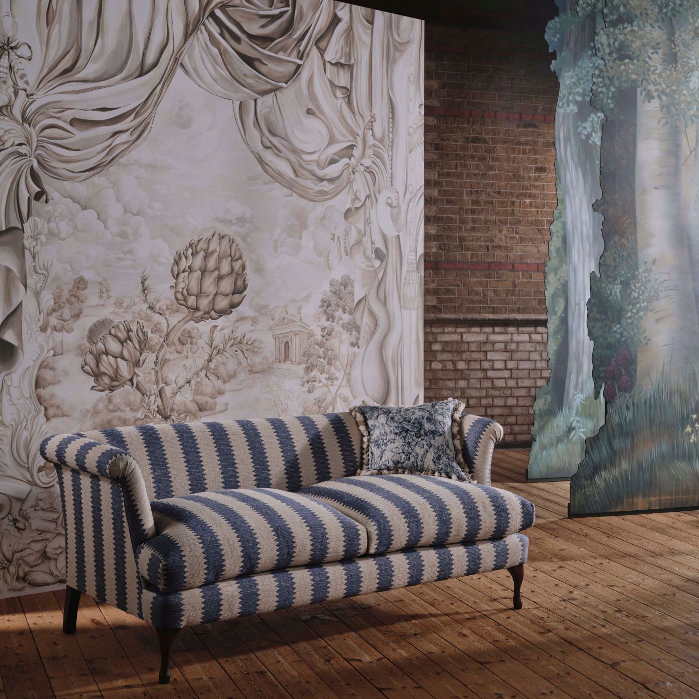 Fringed Tulip Toile Jute Fabric - Sand - Sanderson