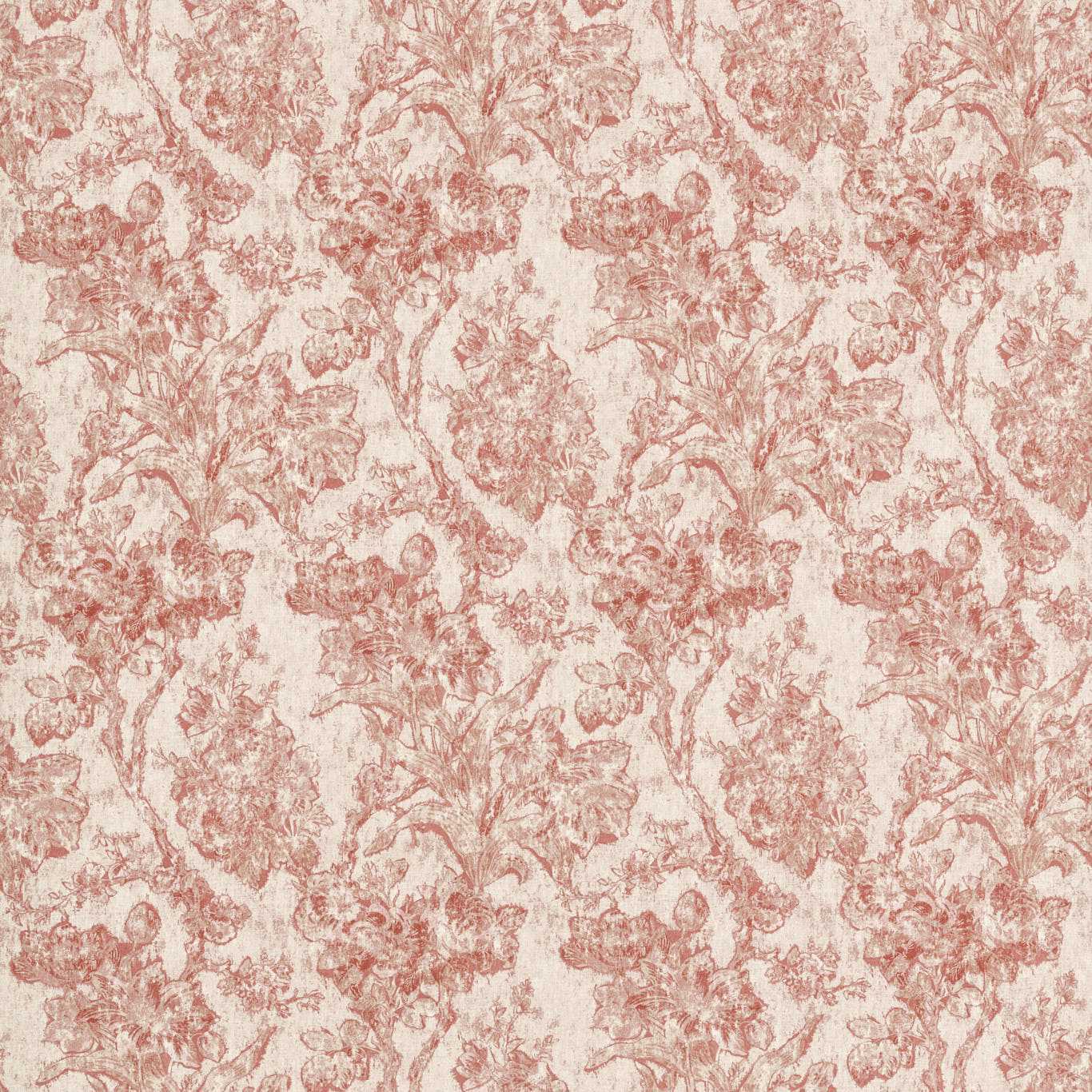 Fringed Tulip Toile Putty Fabric - Pink - Sanderson