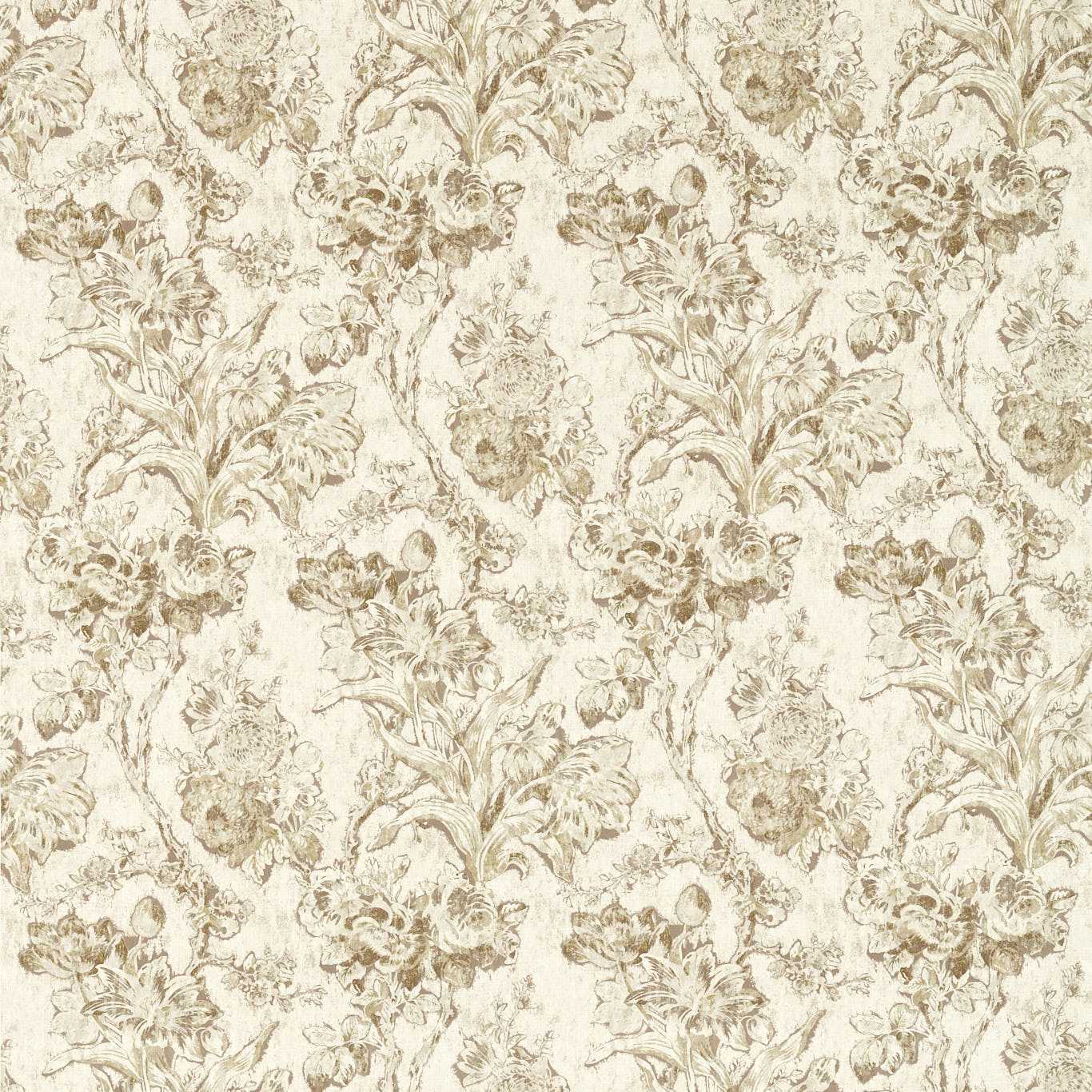 Fringed Tulip Toile Jute Fabric - Sand - Sanderson