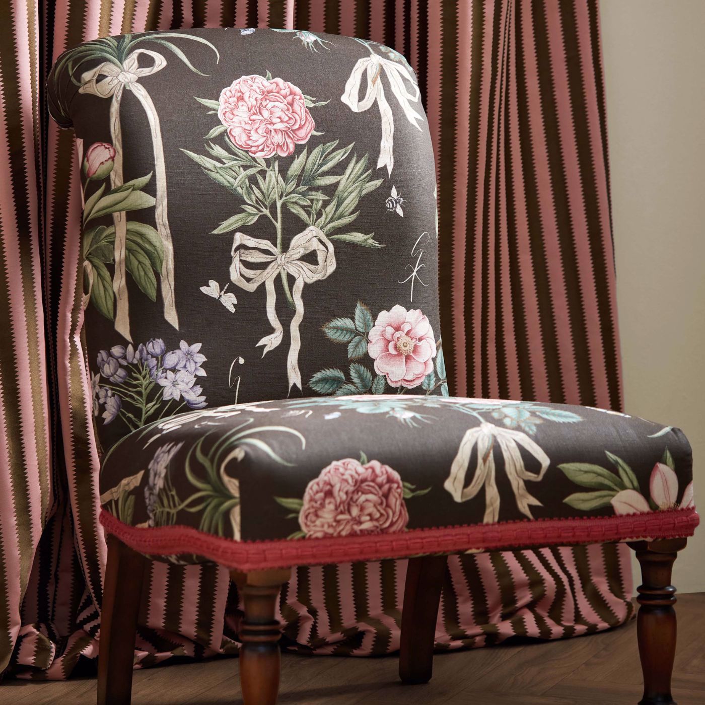 Cupid's Beau Morel/Mantle Fabric - Brown - Sanderson