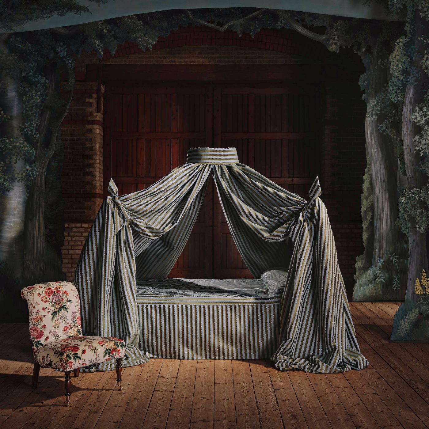 Regency Aperigon Gobelin/Porcelain Fabric - Teal - Sanderson