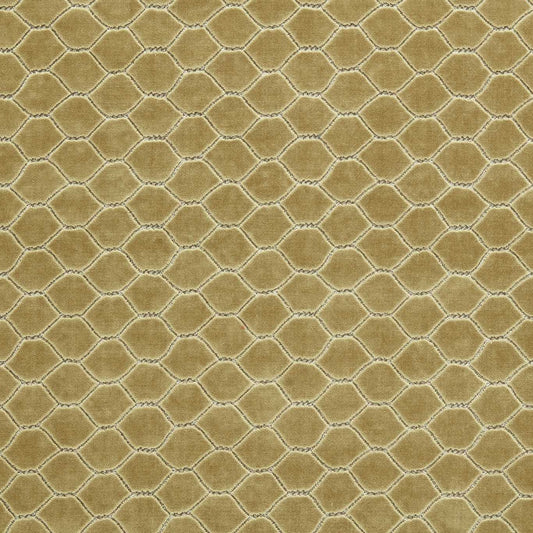Faraday Velvet Geolu Fabric - Green - Sanderson