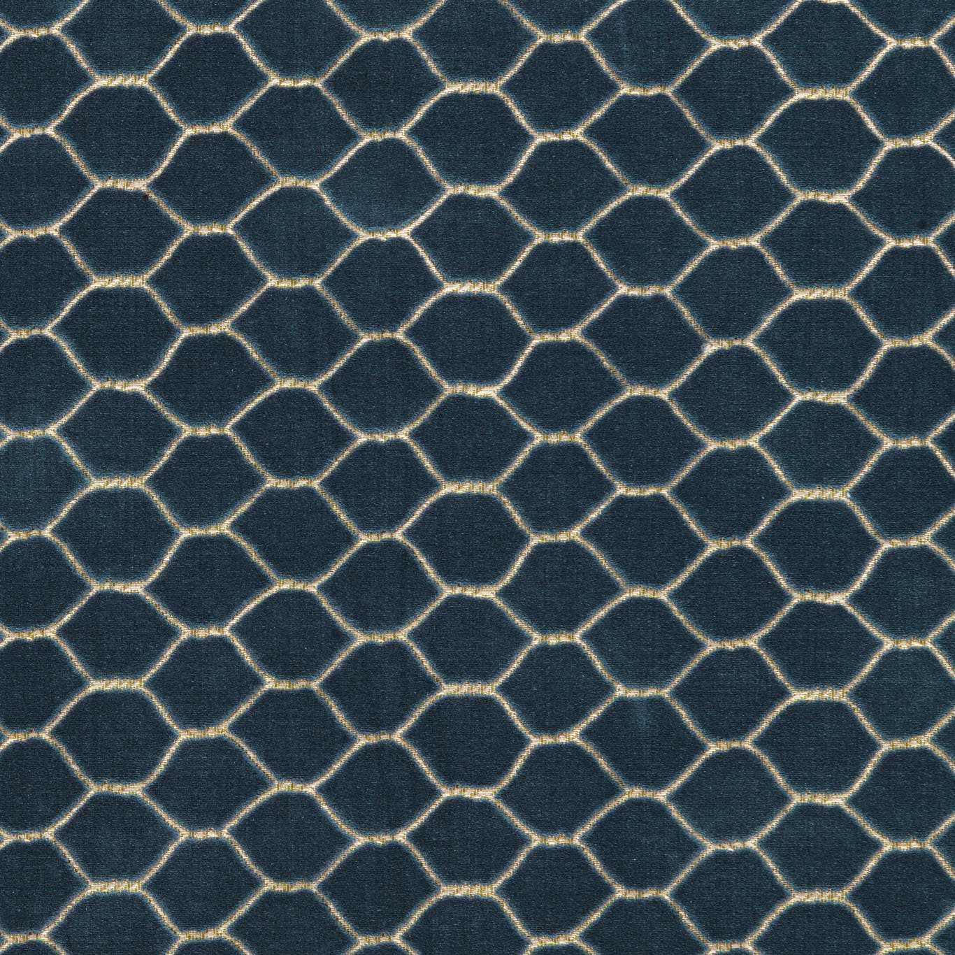 Faraday Velvet Atlantic Fabric - Blue - Sanderson
