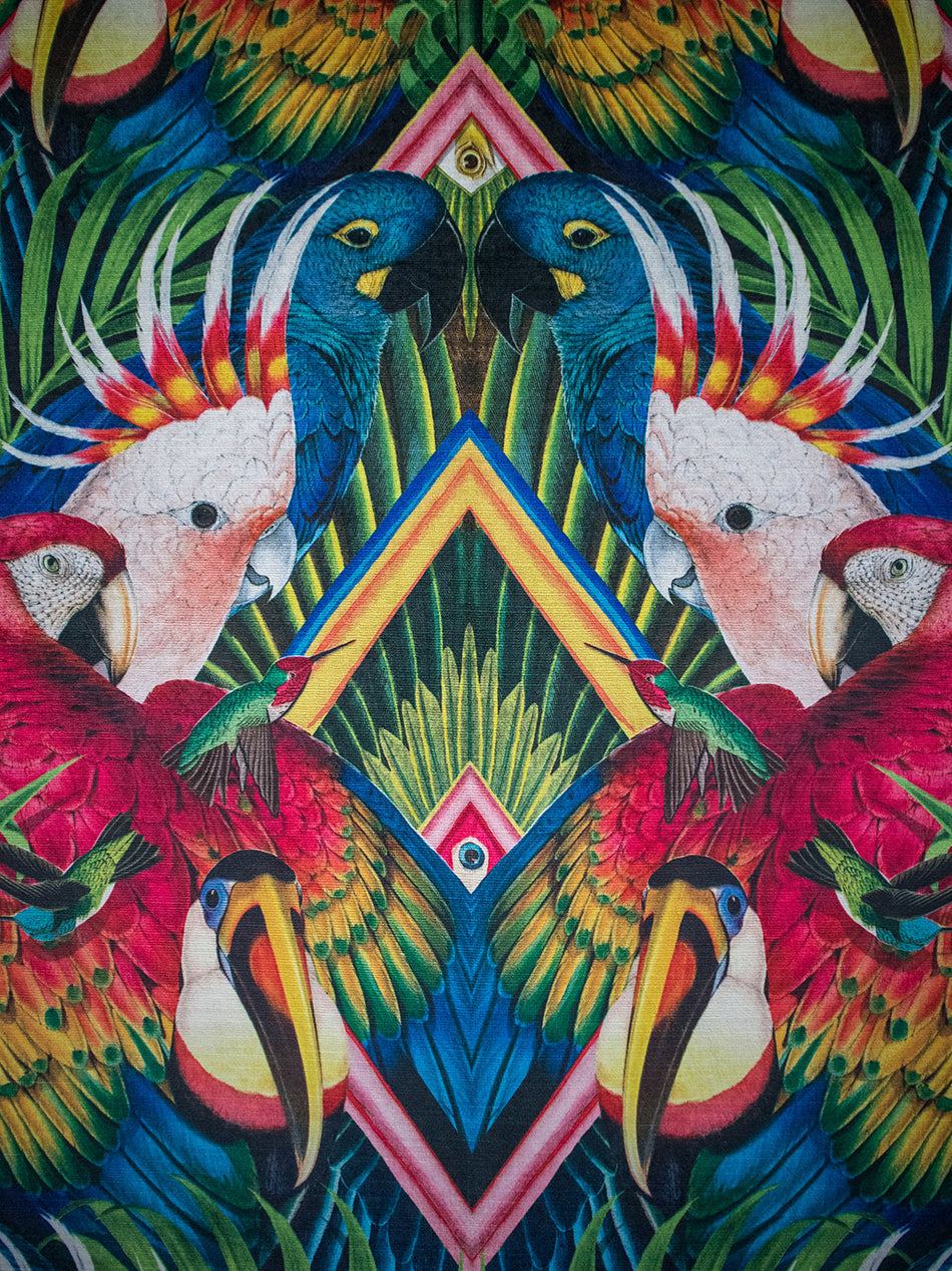 Divine Plumage Recycled Velvet Fabric