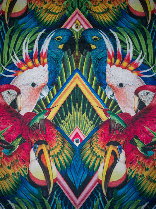 Divine Plumage Recycled Velvet Fabric