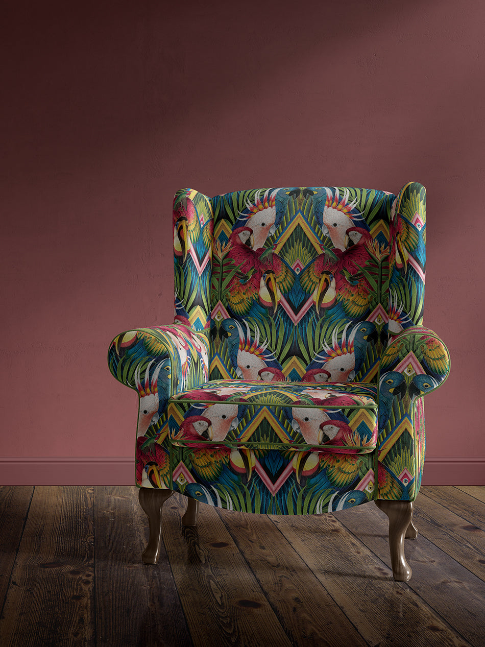 Divine Plumage Recycled Velvet Fabric