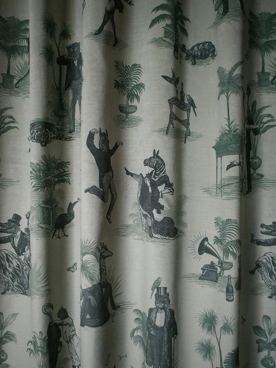 Safari Soiree 'Forest Mist' Recycled Room Velvet Fabric