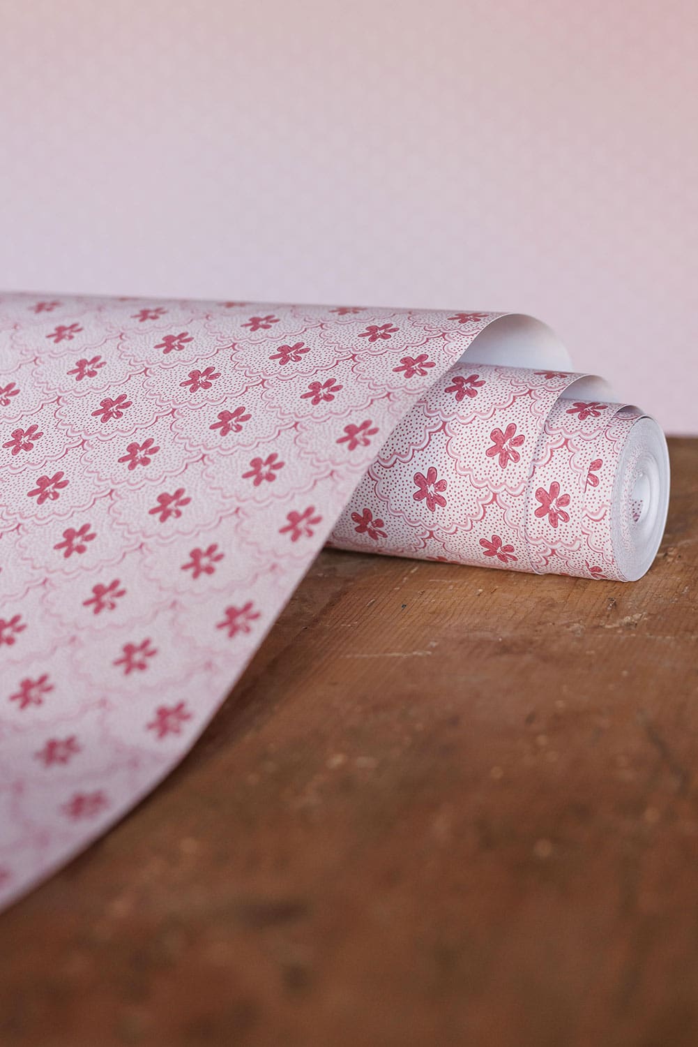 Daisy Scallops Wallpaper - Red / Pink - BG3000202 - Barneby Gates